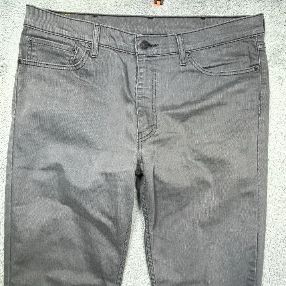 Levis 511 Jeans Mens 38x32 Gray Slim Fit Athletic Taper Stretch Denim Zipper EUC